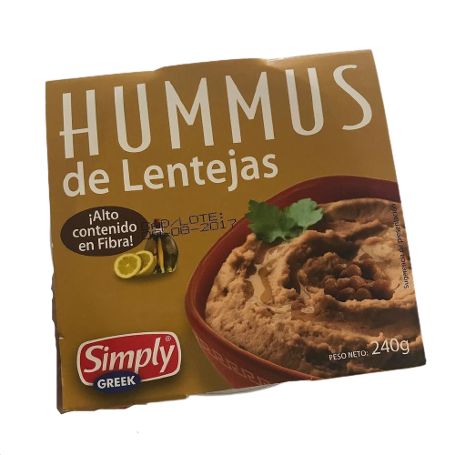 hummus de lentejas Simply Greek