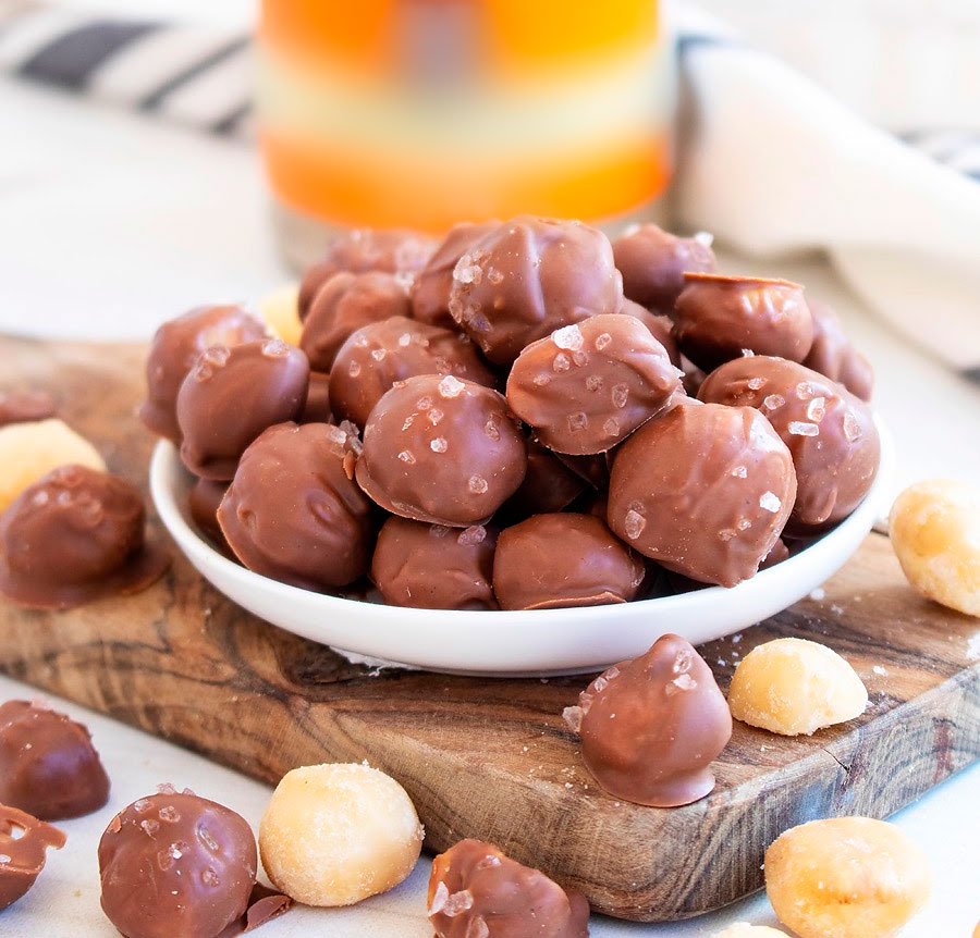 Receta de nueces de macadamia cubiertas de chocolate